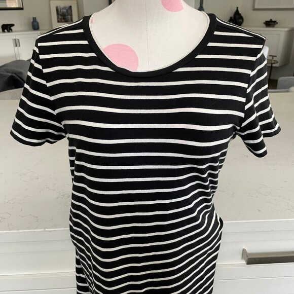 Noisy May NM Summer SS Striped Straight Hem T-Shirt Dress Black + White Sz M - Picture 2 of 12